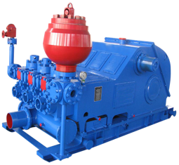 red and blue mud pump