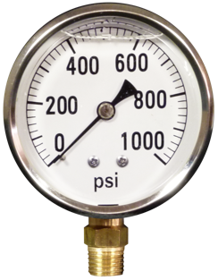 pressure gauge pointing to zero