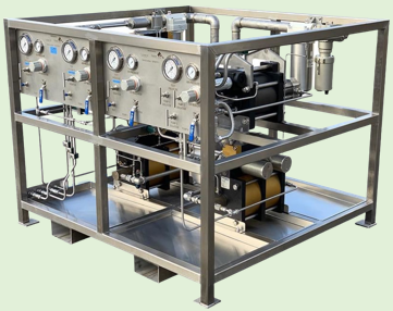 a steel square chemical injection skid