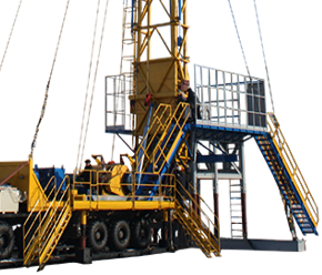 large yellow service rig